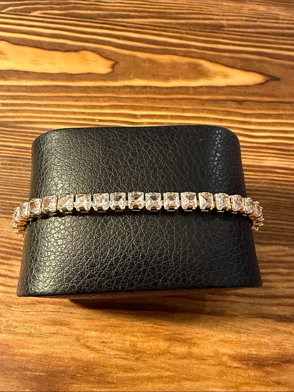 Gold Plated Elegant Rose Gold Tennis Bracelet with Clear Stones
